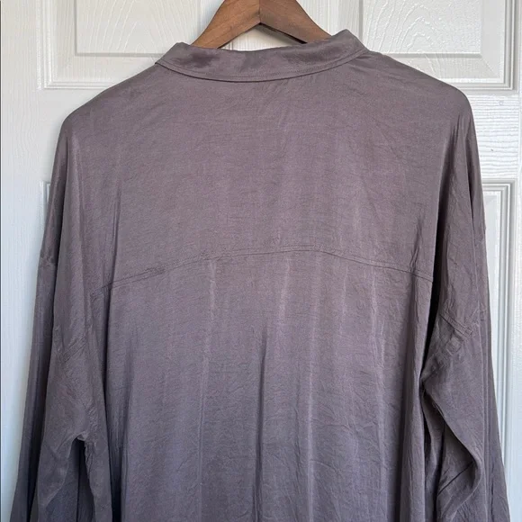 Eileen Fisher Women’s purple Long Sleeve Button Down Silk Blouse XL - Picture 11 of 12